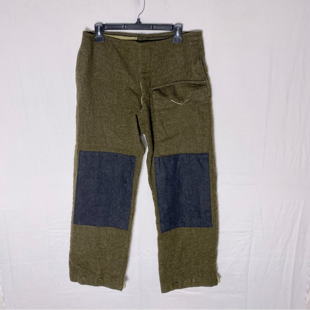 Vintage Handmade Army Green Wool Army Pants 30 Military Utility Chore Gorpcore